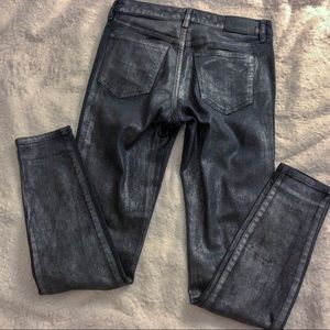 metallic coated jeans